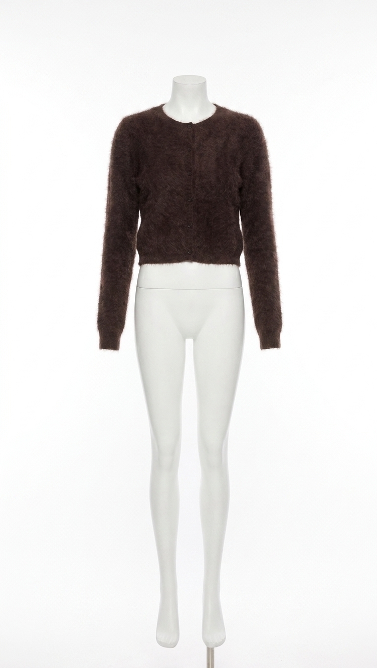 NEW FRAME teddy cashmere cardigan in coffee